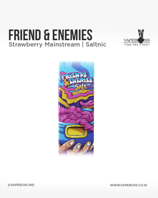 Friends And Enemies Strawberry Mainstream Pods Friemd;y 30ml by Dukun Vape X RAW Brewery